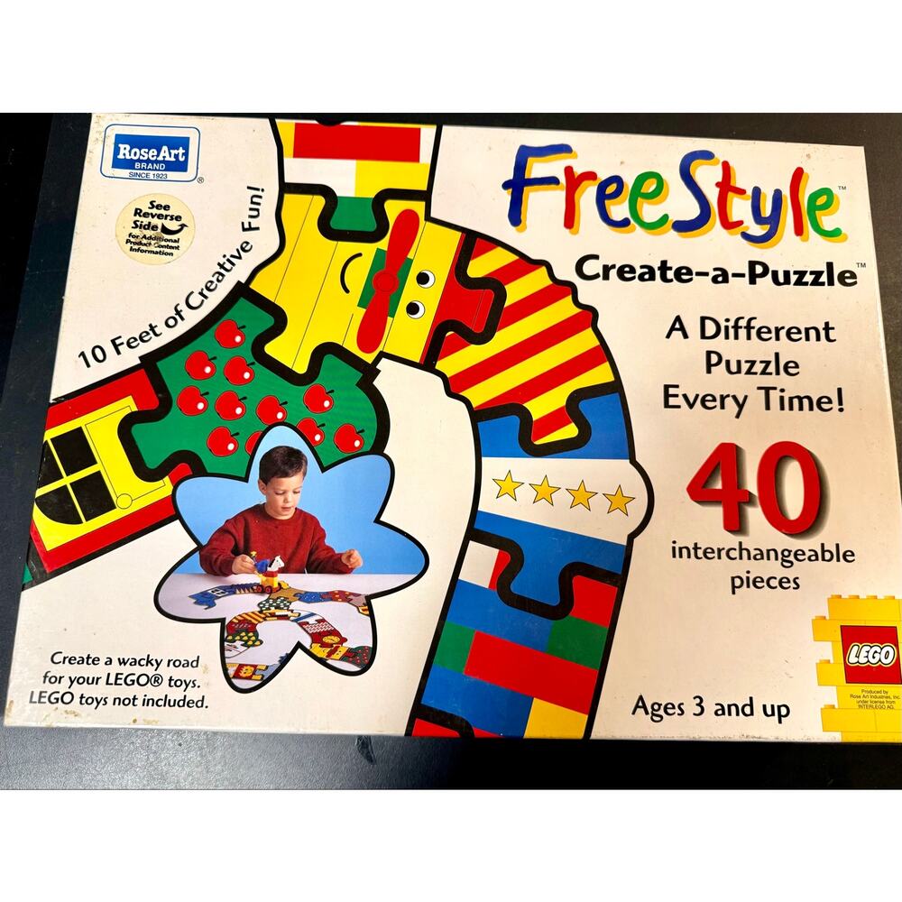 1996 RoseArt LEGO Freestyle Create-A-Puzzle complete large